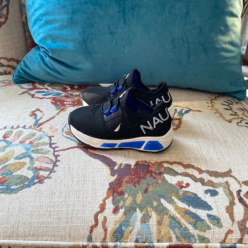 Black kids shoes.Nautical